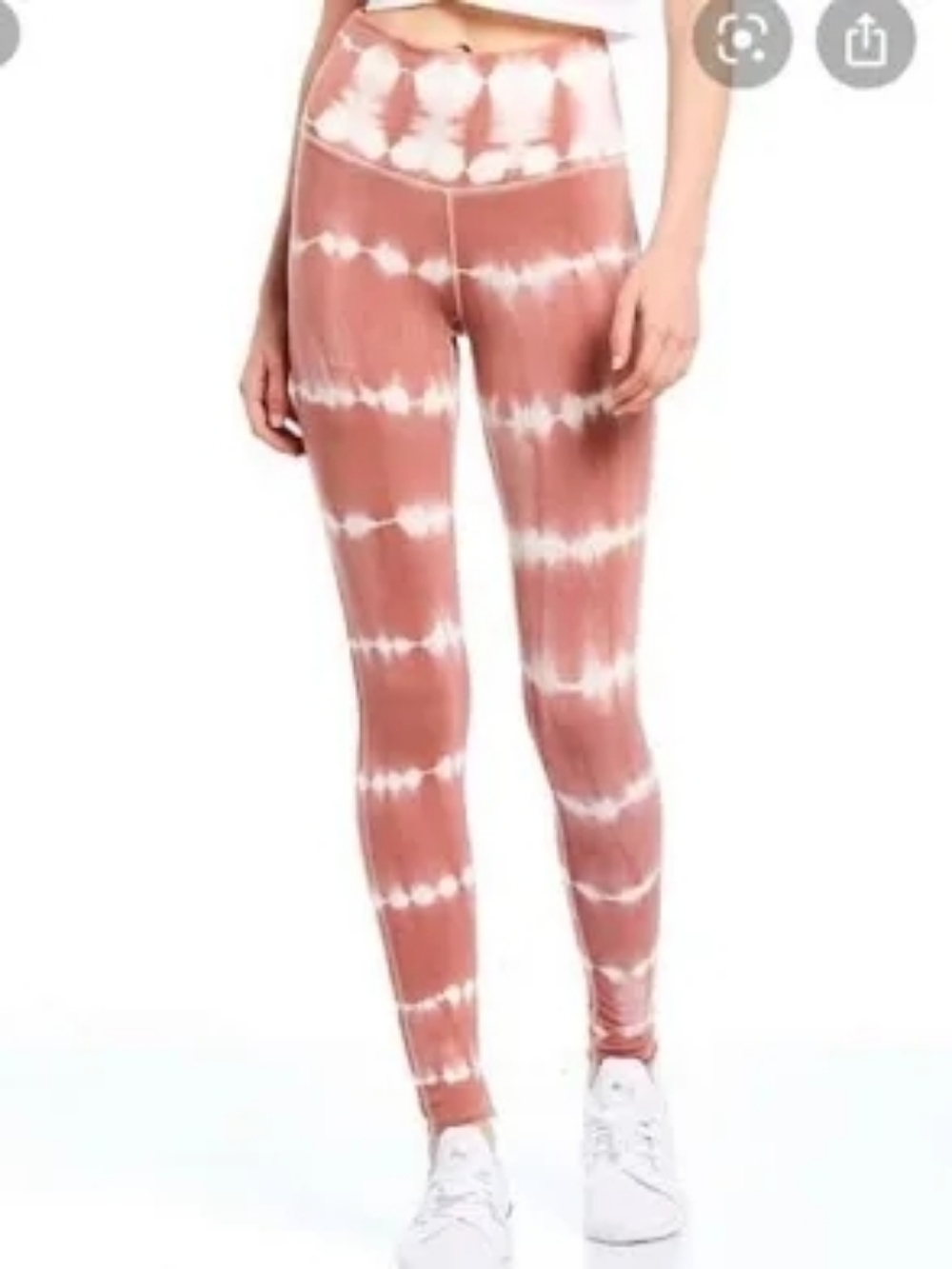 Free People Fireside Combo Tie-Dye High-Waist Leggings - Dusty Rose & Cream NWT
